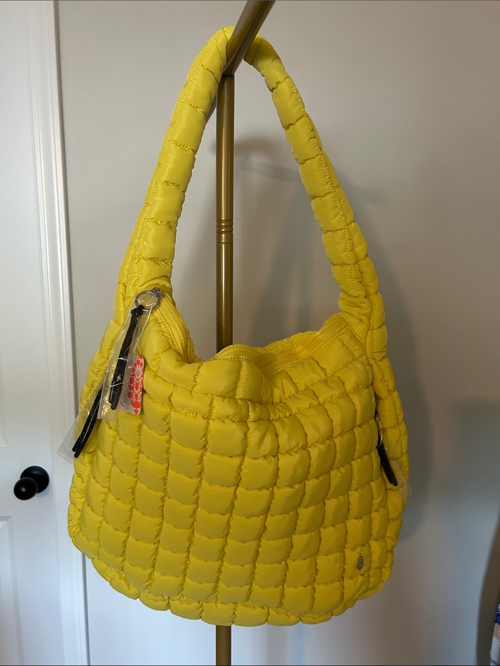 Free People Quilted Carryall - sold out color (sour citrus/sun yellow)